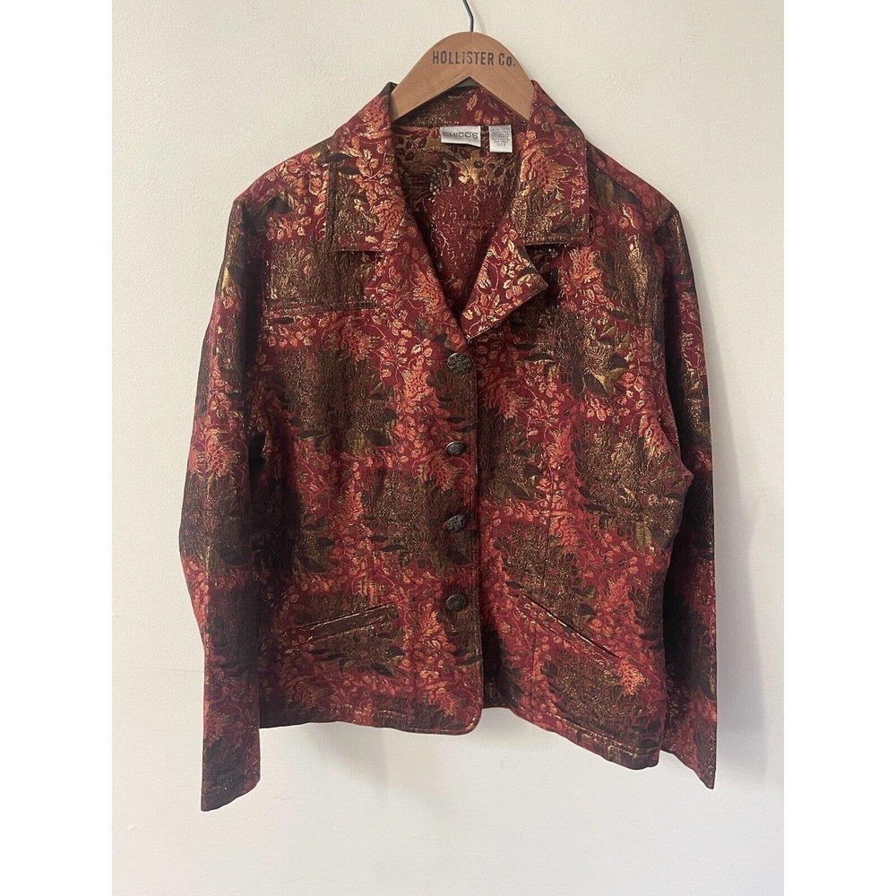 Chico's Women's Size 3 Wearable Art Detailed Chic Elegance Tapestry Jacket Boho